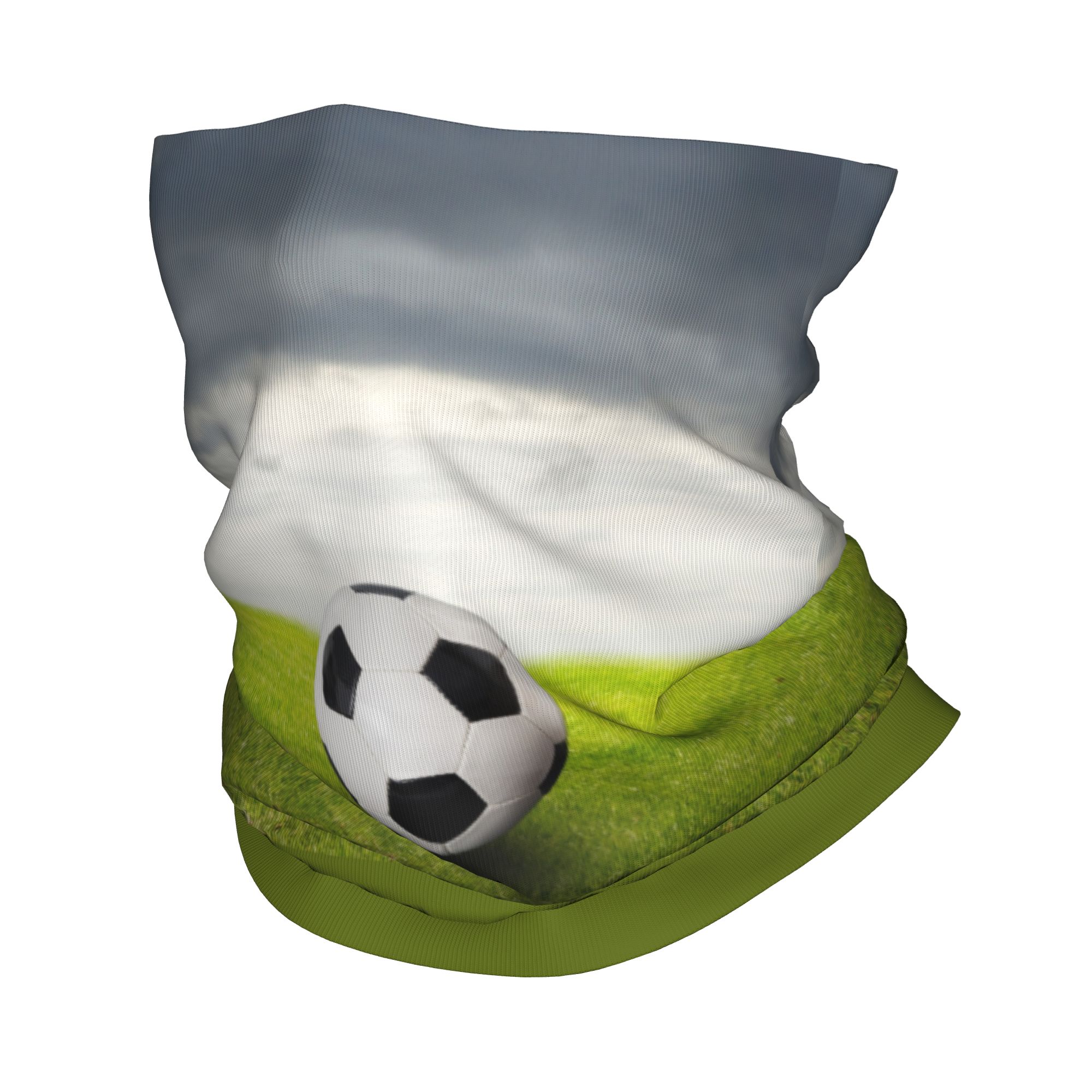 Neck Gaiter Face Cover - Özel futbol topu çim üzerinde duruyor