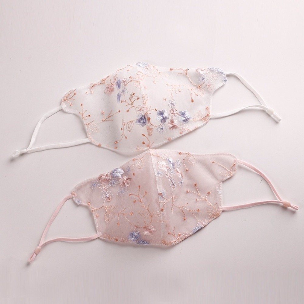 Cloth Face Mask Washable - Klasik Nakışlı Çiçek Peçe Maskesi Toz