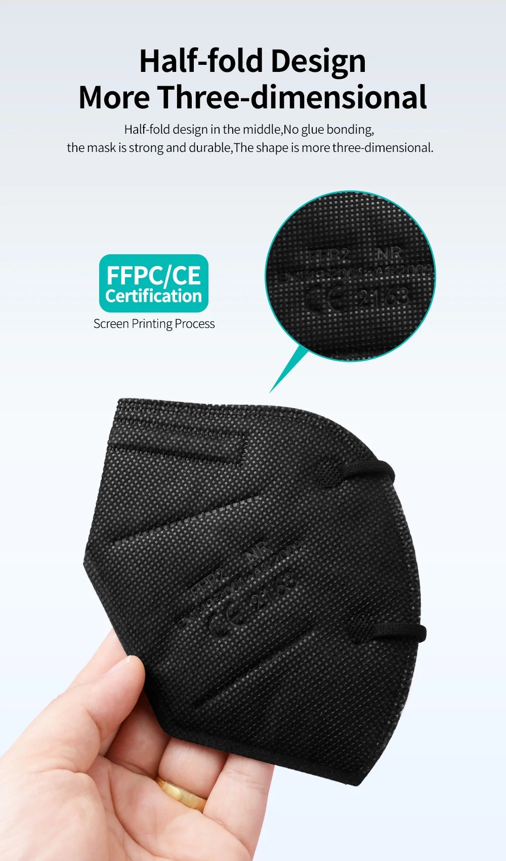 5 Katmanlı FFP2 Maskeler CE On - Black Face Mask Pack incelemesi ve fiyatı